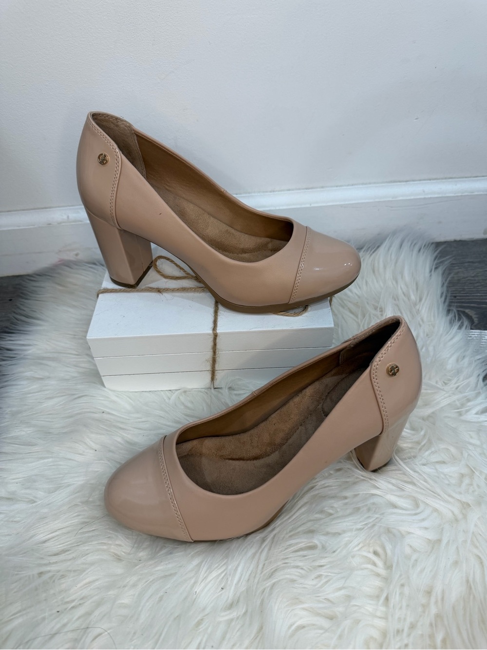 Giani Bernini Blush Nude Block Heel Pumps